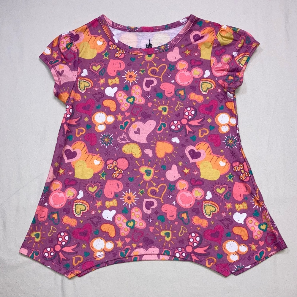 Disney Parks Shirt Minnie Mouse Bow Girls XS Short Sleeve Tee Top Graphic Summer
